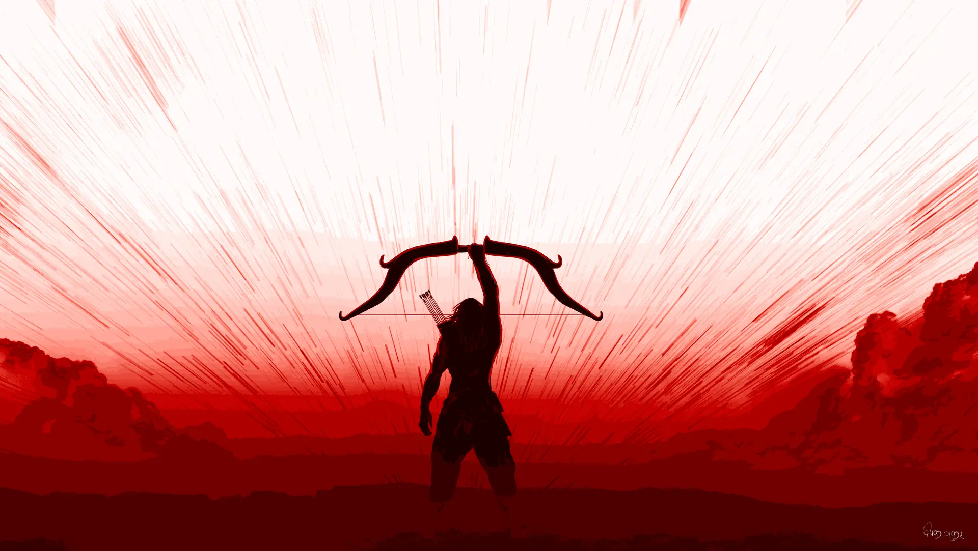 Custom art of Arjuna holding divine Gandive